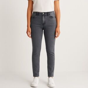 CAbi Jeans Style #966 Gray Black Mineral Wash Mid Rise Slim Jeans Women’s Size 4